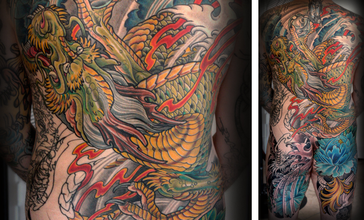 japanese tattoo artists san diego. Japanese Dragon Tattoo by Terry Ribera at San Diego's best Remington Tattoo
