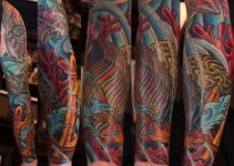 San Diego Tattoo Artist - Terry Ribera with Koi Arm Sleeve